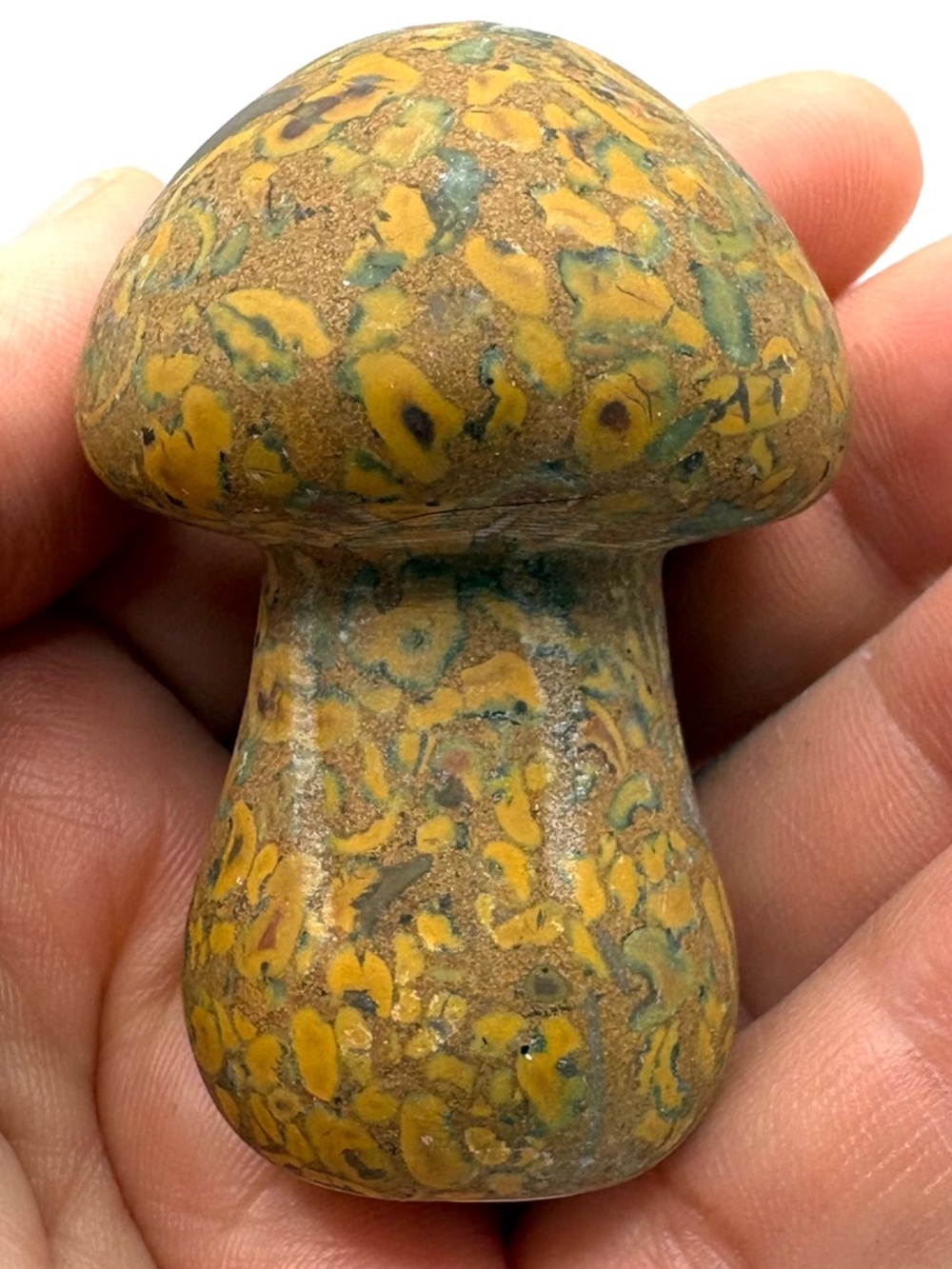 Fruit Jasper Crystal Mushroom Carving 2.2”